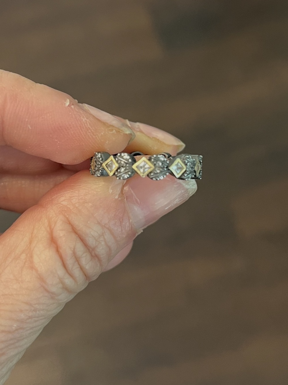 Freida Rothman Size 7 Sterling two tone ring - Picture 7 of 7